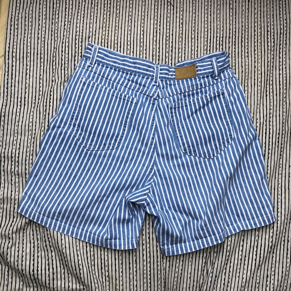 Soft striped vintage denim shorts